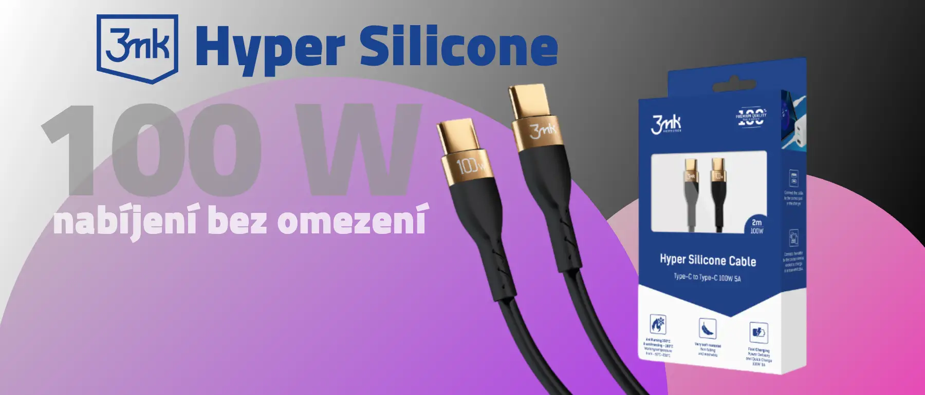3MK kabel nabíjecí 100W