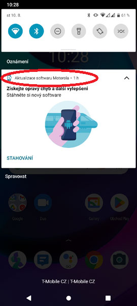 aktualizace začátek