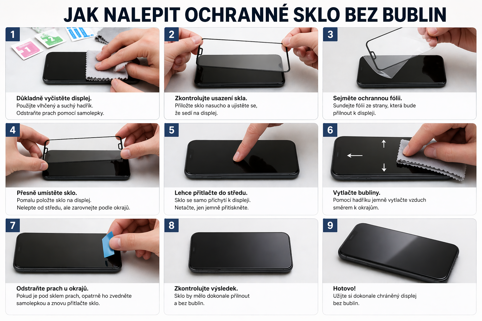 Jak nalepit sklo na mobil bez bublin