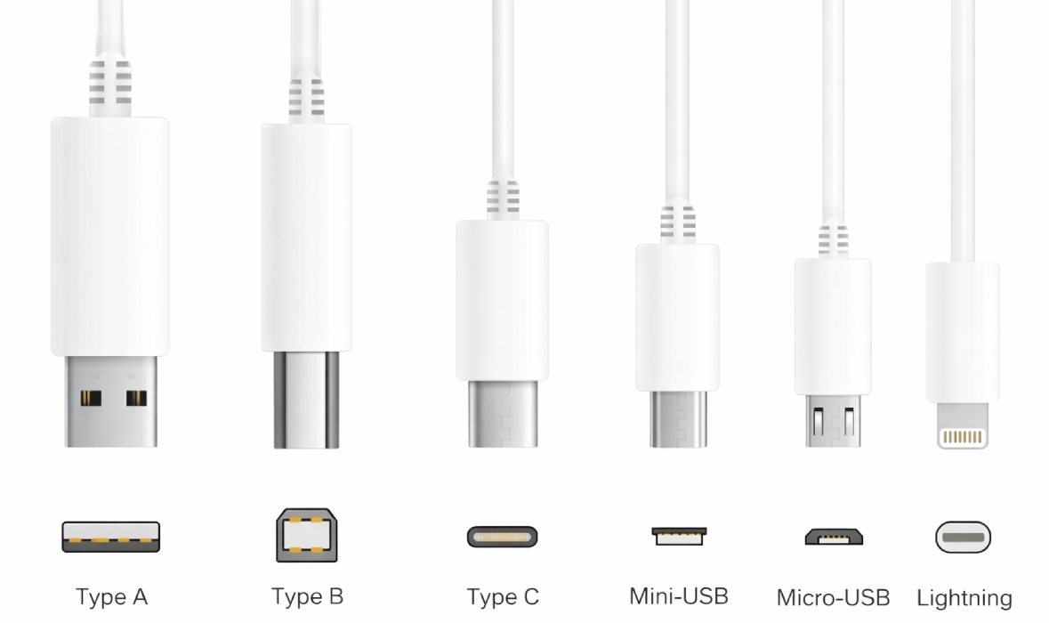 konektory na mobil usb-c microusb lightning