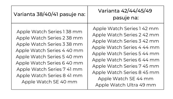 Apple Watch řemínek jednobarevný 38/40/41mm a 42/44/45/49mm
