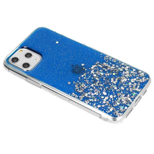 Gelové třpytivé modré GLITTER STARS pouzdro na SAMSUNG M215 Galaxy M21