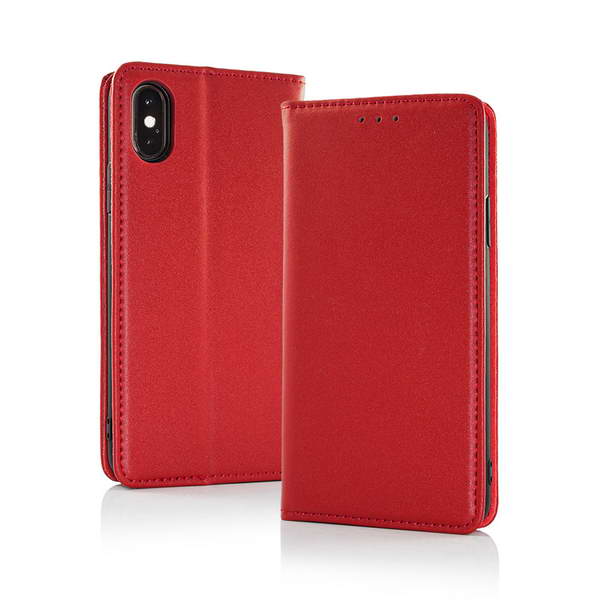 Peněženkové červené LEATHER MAGNET pouzdro na XIAOMI Redmi Note 9T