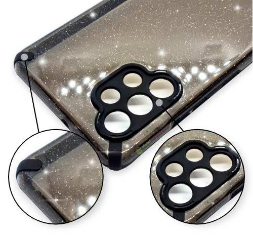 Gelové černé GLITTER DUST pouzdro na SAMSUNG A325 Galaxy A32 4G