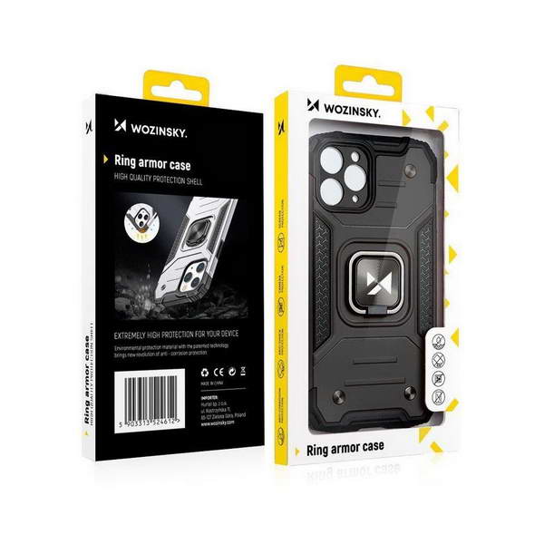 Hybridní černé ARMOR RING pouzdro na APPLE iPhone 13 Mini