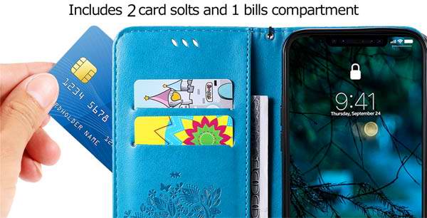 Peněženkové zelené pouzdro 3D TREE na APPLE iPhone 13 (gelový držák)