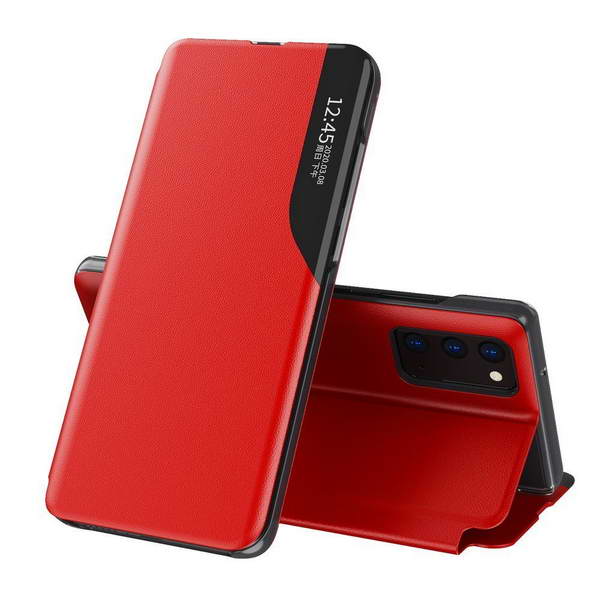 Peněženkové červené SMART VIEW pouzdro na XIAOMI Redmi 10