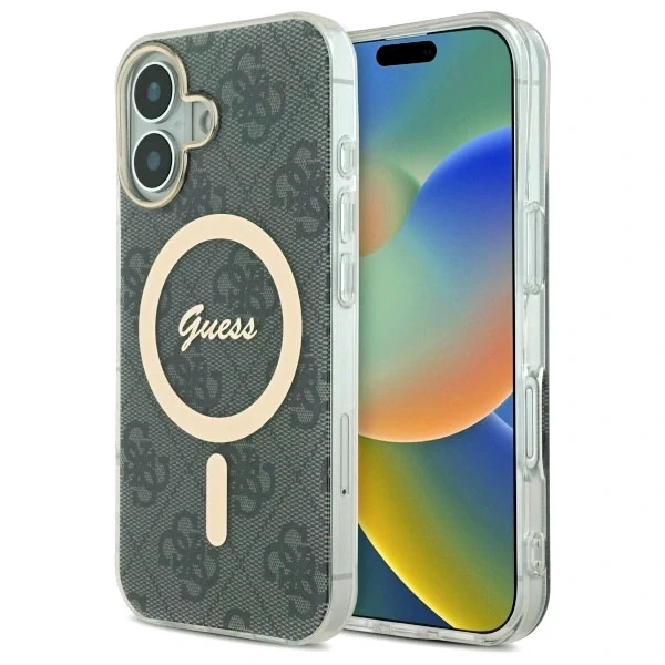 Kryt Guess GUHMP16SH4STK Apple iPhone 16 hardcase IML 4G MagSafe black
