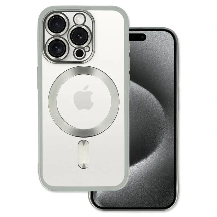 Kryt Metallic Magsafe pro Apple iPhone 14 , barva stříbrná