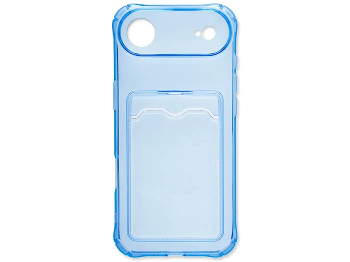 Silikonový modrý kryt s peněženkou pro iPhone 17 Air