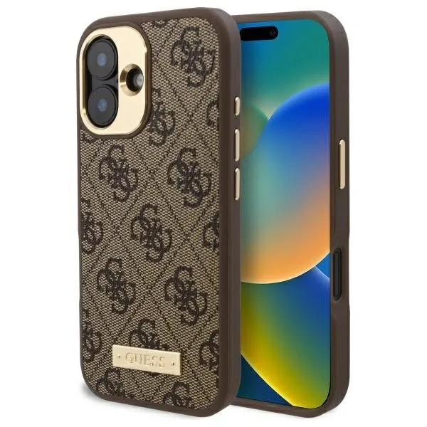 Kryt Guess GUHMP16MU4GPRW Apple iPhone 16 Plus hardcase 4G Logo Plate MagSafe brown