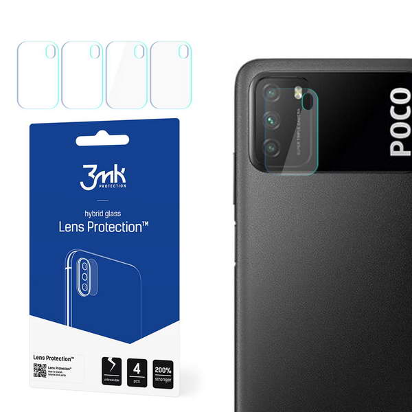 Hybridní sklo 3MK na zadní fotoaparát XIAOMI Poco M3 (sada 4ks)