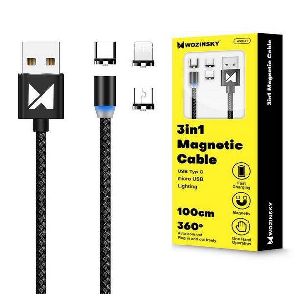 Magnetický USB kabel MicroUSB | USB-C | Lightning