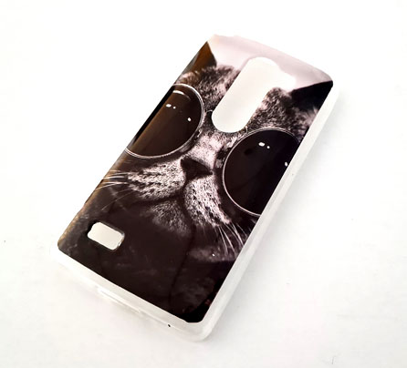 Gelové pouzdro s obrázkem na LG H340n LEON - vzor CAT IN GLASSES