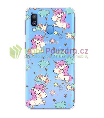 Gelové pouzdro s obrázkem na SAMSUNG A405 Galaxy A40 - vzor HAPPY UNICORN