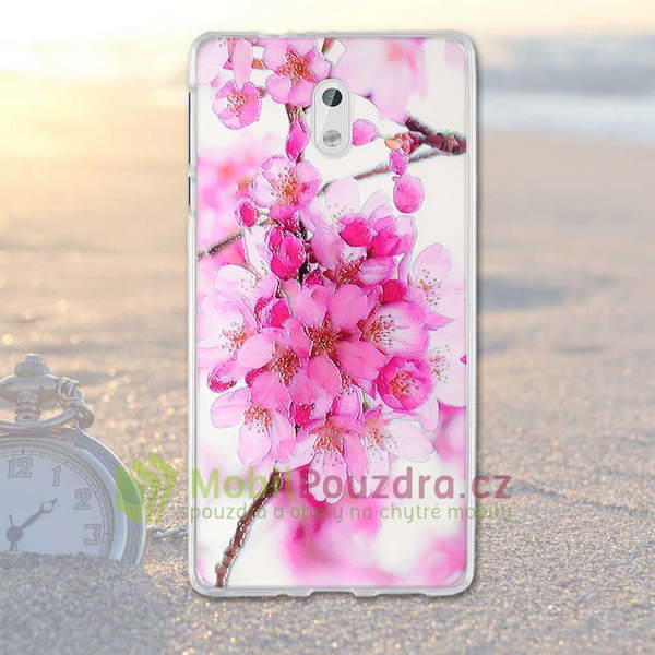 Gelové pouzdro s obrázkem na NOKIA 3 (2017) - vzor PINK BLOSSOMS