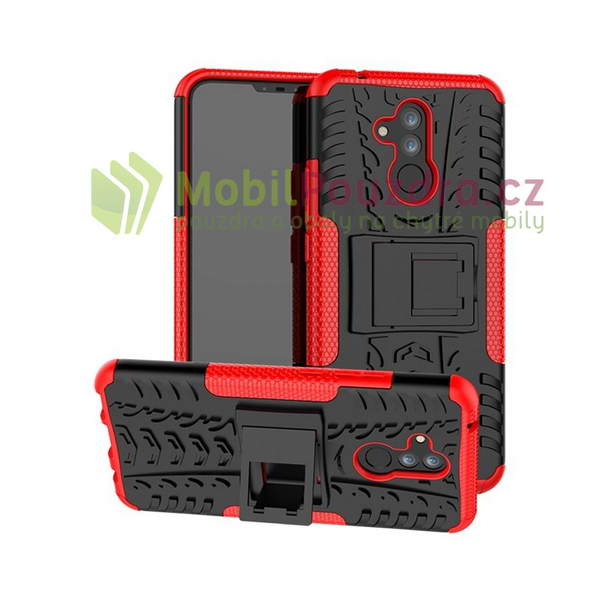 Hybridní červené TYRE STAND pouzdro na HUAWEI Mate 20 Lite