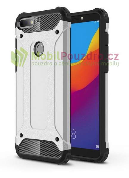 Hybridní stříbrné pouzdro METAL na HUAWEI Y7 Prime (2018) / Honor 7C
