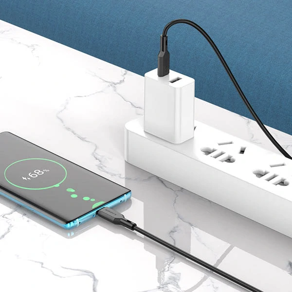 Data kabel Borofone BX70 - Typ C do Typ C - 60W, 3A, 1m, černý