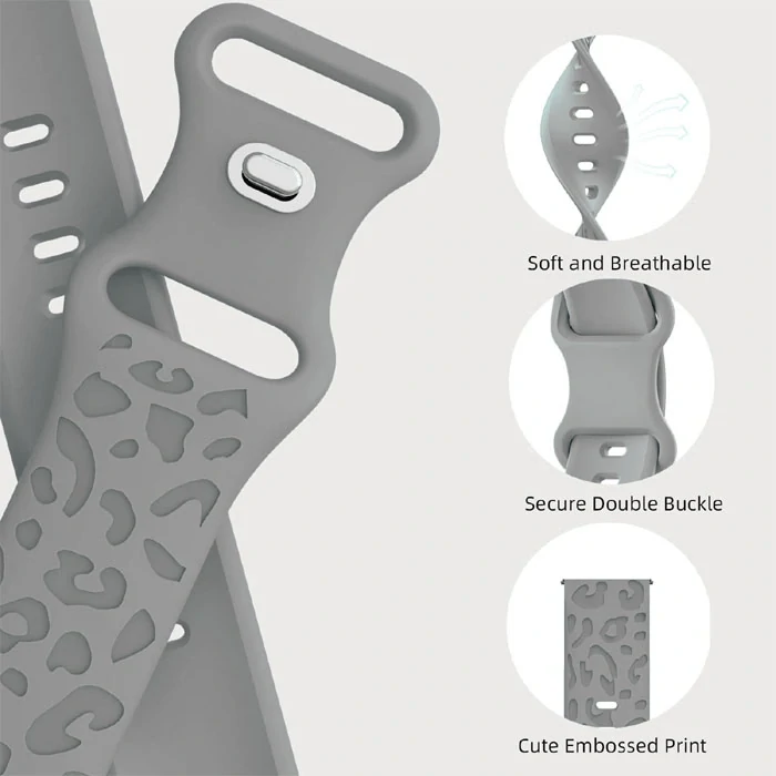 Leopard náhradní řemínek 20mm - světle růžová