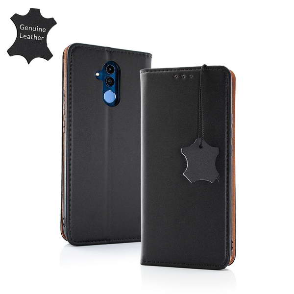 Peněženkové černé LEATHER MAGNET pouzdro na HUAWEI P40