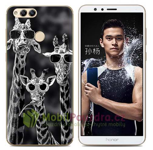 Gelové pouzdro s obrázkem na HONOR 7X - vzor COOL GIRAFFES