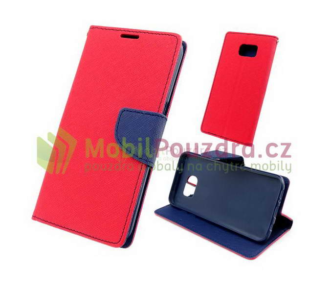 Peněženkové červeno modré pouzdro na XIAOMI Mi Note 10 (gelový držák)