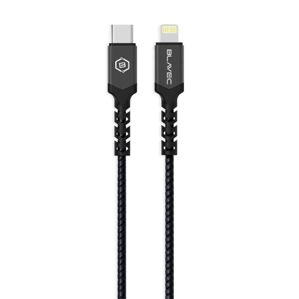 Kabel USB-C na Lightning Blavec Raptor - PD 20W 25cm Apple CarPlay (CRA-CL24BG025) černo-šedý