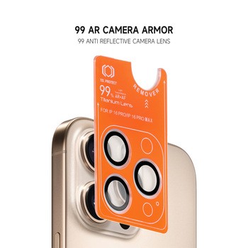 Tvrzené sklo Tel Protect Titanium Lens 99% na fotoaparát pro Apple iPhone 15 Pro / 15 Pro Max - natural titanium