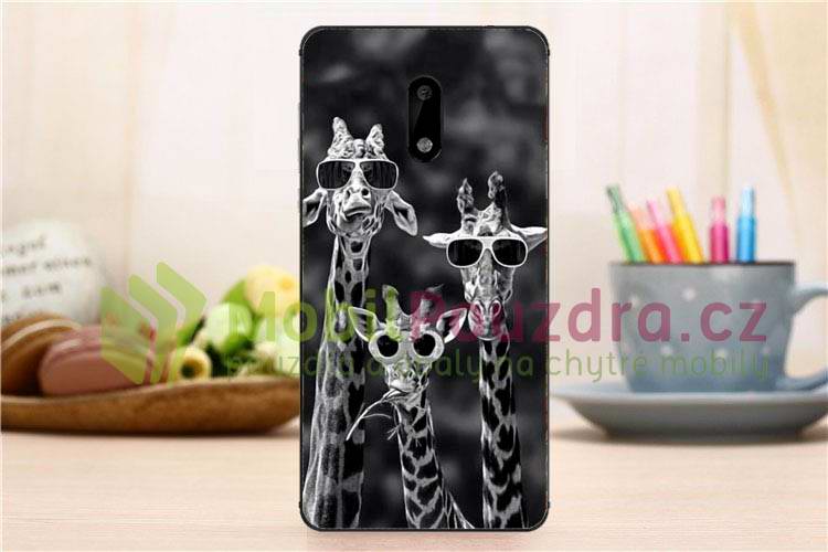 Gelové pouzdro s obrázkem na NOKIA 6 (2017) - vzor COOL GIRAFFES