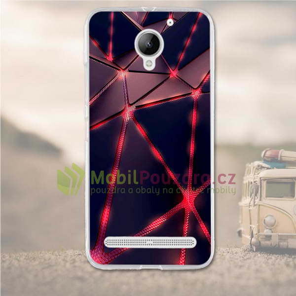 Gelové pouzdro s obrázkem na LENOVO Vibe C2 - vzor RED POLYGONAL