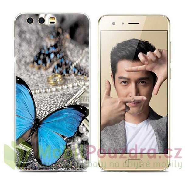 Gelové pouzdro s obrázkem na HONOR 9 - vzor BLUE BUTTERFLY