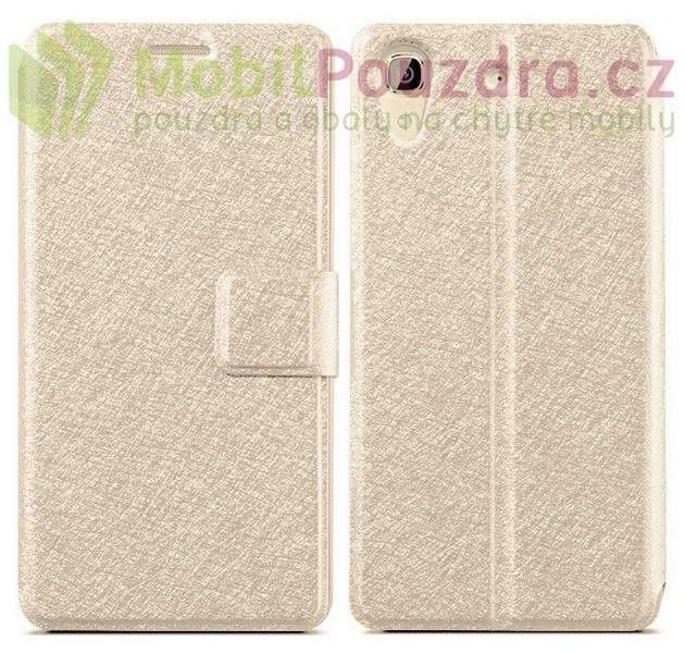 Peněženkové bílé pouzdro na Huawei Y6 II (plastový držák)