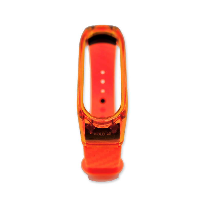Náhradní náramek pro XIAOMI Mi Band 2 - gelový GLASS oranžový