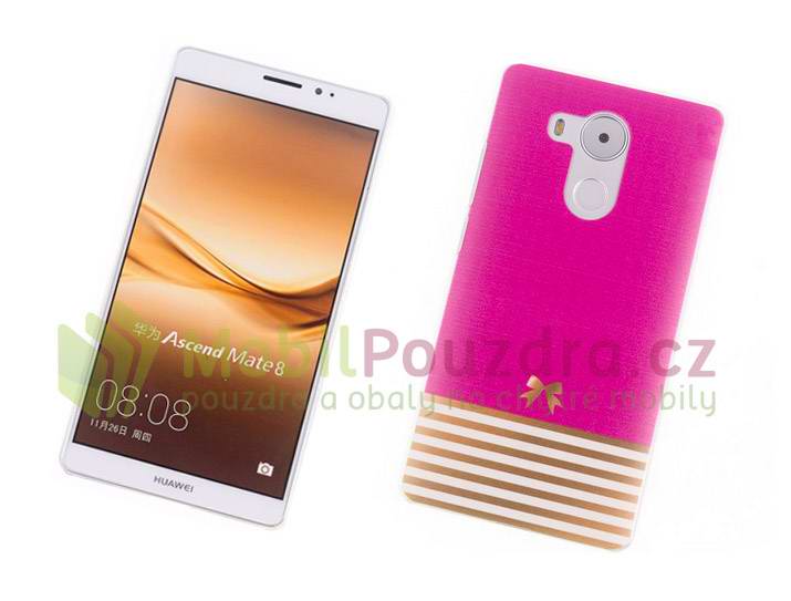 BACKCASE pouzdro na Huawei Mate 8 - vzor PINK GOLD STRIPES