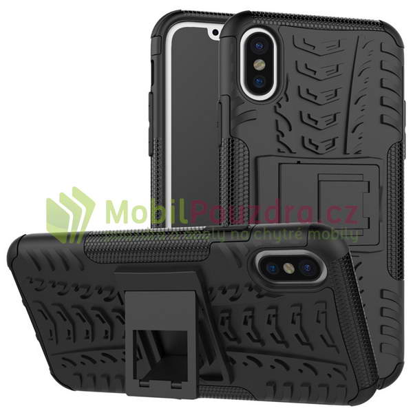 Hybridní černé TYRE STAND pouzdro na APPLE iPhone X