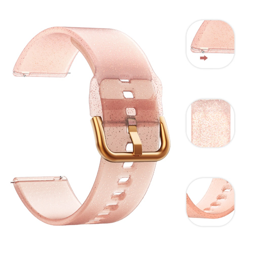 Třpytivý náhradní řemínek 20mm - růžová