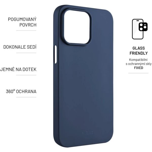 Zadní pogumovaný kryt FIXED Story pro Apple iPhone 15 Pro Max, modrý