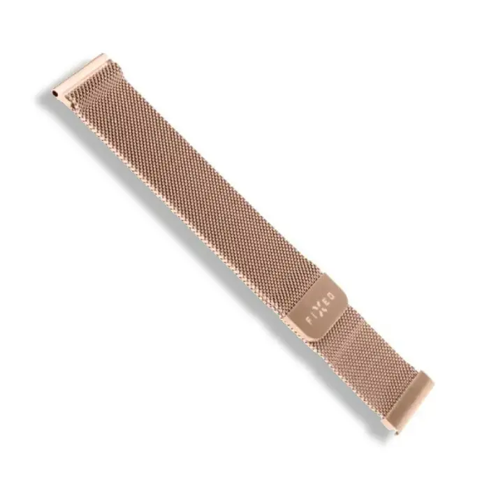 Síťovaný nerezový řemínek FIXED Mesh Strap s Quick Release 20mm pro smartwatch, růžové zlatý