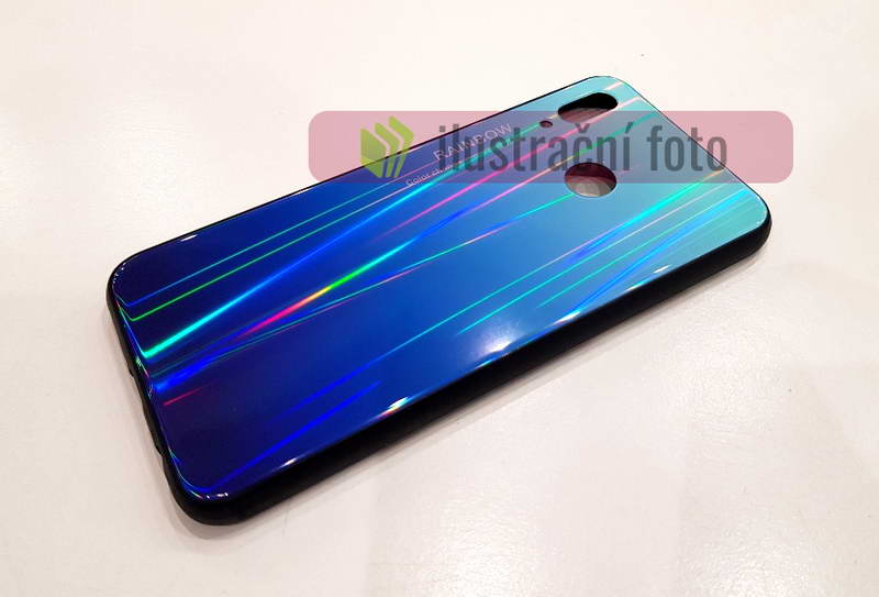 Temperované BUMPER pouzdro na HUAWEI Mate 20 Lite - vzor RAINBOW BLUE