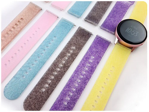 Třpytivý náhradní řemínek 20mm - světle růžová