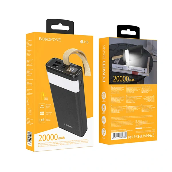 Borofone Power Bank 20000mAh BJ18 Coolmy - 2xUSB - černá