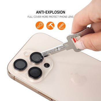 Tvrzené sklo Tel Protect Titanium Lens 99% na fotoaparát pro Apple iPhone 15 Pro / 15 Pro Max - natural titanium