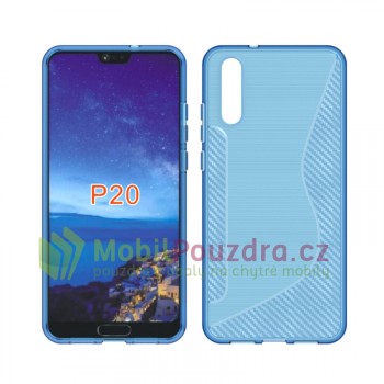 Gelové modré CARBON S-LINE pouzdro na HUAWEI P20
