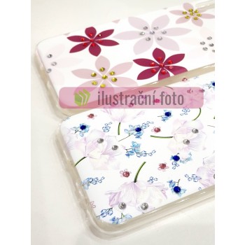 Gelové pouzdro s kamínky FLOWER na HUAWEI P30