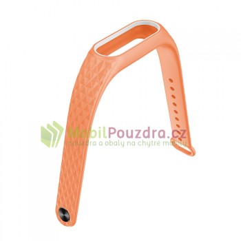 Náhradní náramek pro XIAOMI Mi Band 2 - GRIP silikonový světle oranžový