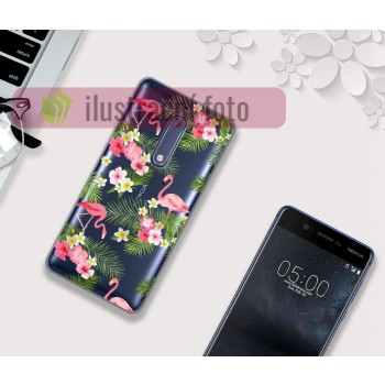 Gelové pouzdro s obrázkem na NOKIA 3 (2017) - vzor TROPICAL FLAMINGO