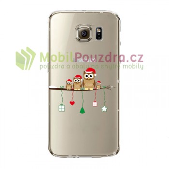 Ultratenké gelové pouzdro s obrázkem na SAMSUNG G920 Galaxy S6 - vzor WINTER OWLS