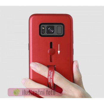 Hybridní červené pouzdro SELFIE STRIPE na SAMSUNG G950 Galaxy S8