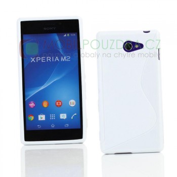 Gelové bílé S-LINE pouzdro na SONY Xperia M2 D2303 / Xperia M2 Dual D2302